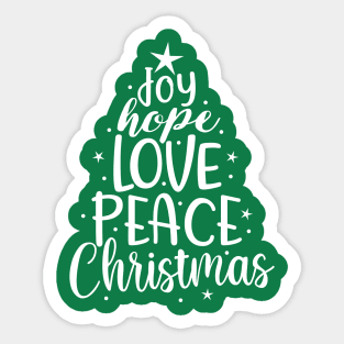 Joy, hope, love, peace - christmas saying design Sticker